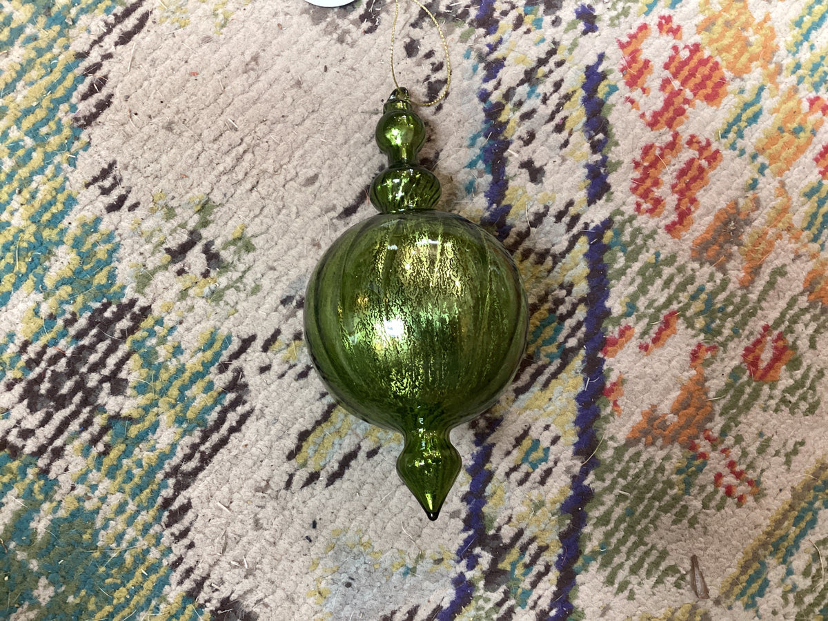 Mercury Olive Green Glass 6.75” Ornament