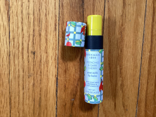 Beekman Pistachio Dark Cherry Lip Balm