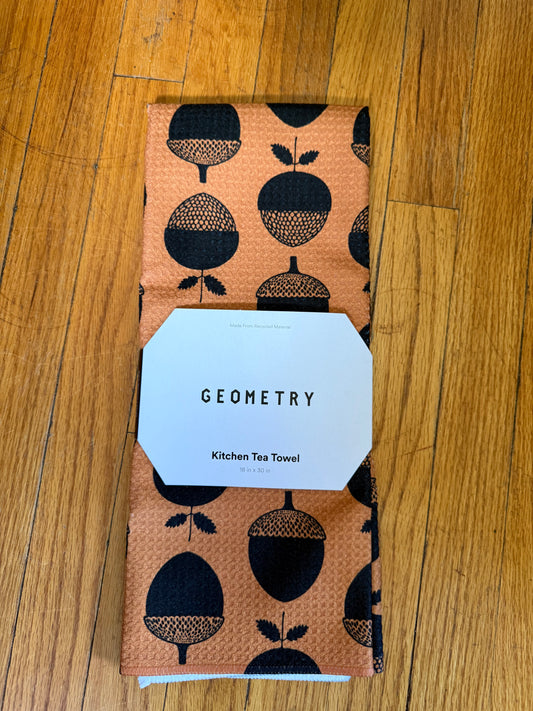 Geometry Acorn Noir Tea Towel