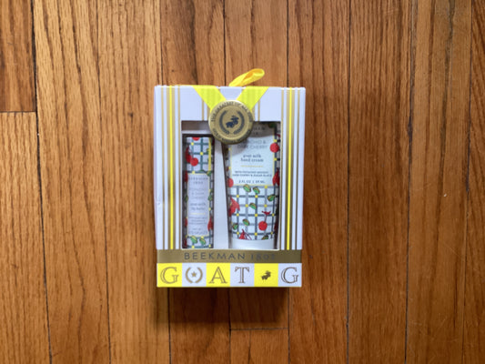 Beekman Pistachio Dark Cherry Hand & Lip Balm Set