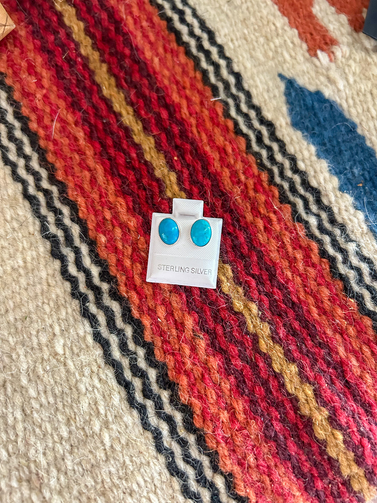 Oval Turquoise Studs