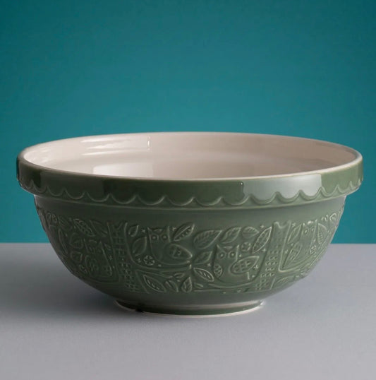 Mason Cash In the Forest S18 Owl Green (2.85 Qt) Embossed Mixing Bowl