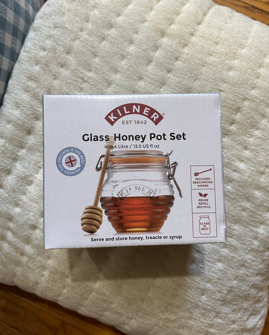 Glass Honey Pot Set