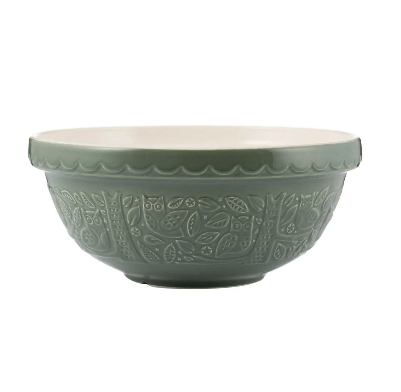 Mason Cash In the Forest S18 Owl Green (2.85 Qt) Embossed Mixing Bowl