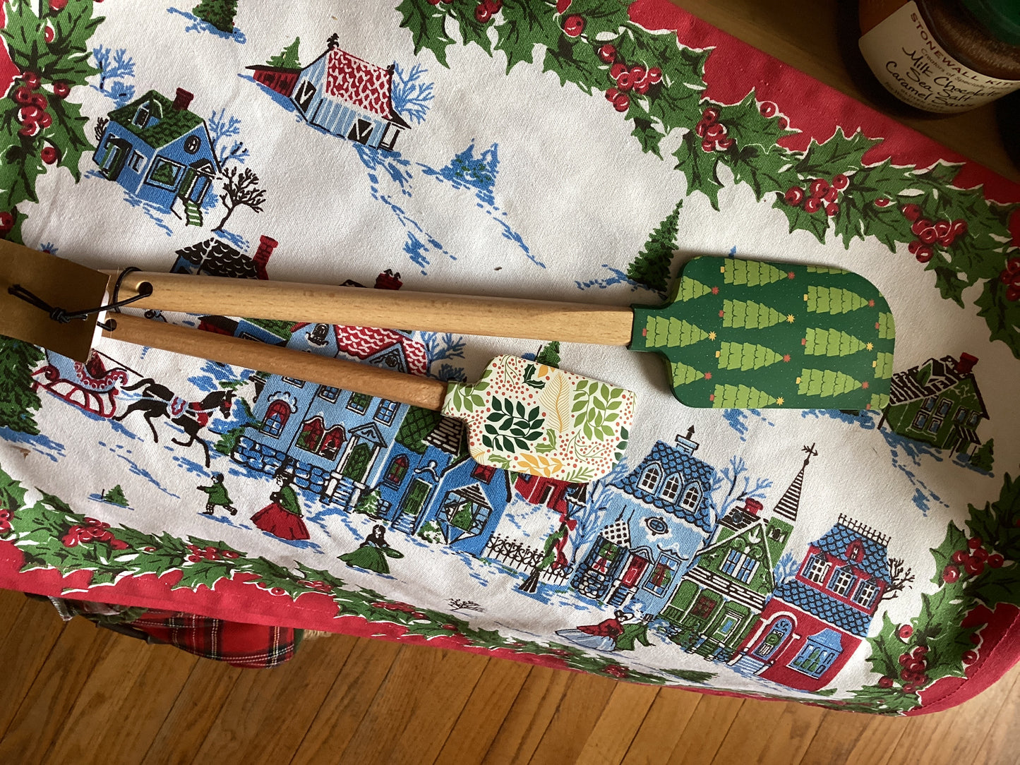Silicone & Wood Spatula W Pattern