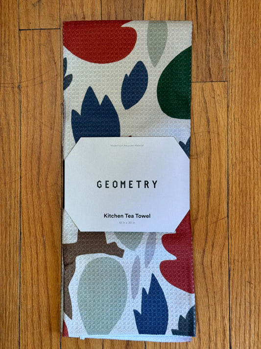 Geometry Cut Paper Leaves Tea Towel
