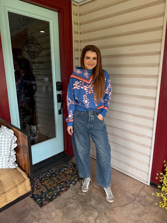 Light Dirty Washed Barrel Jean