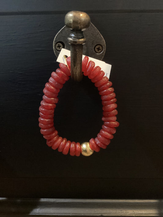 Seascape Red Goldball Bracelet