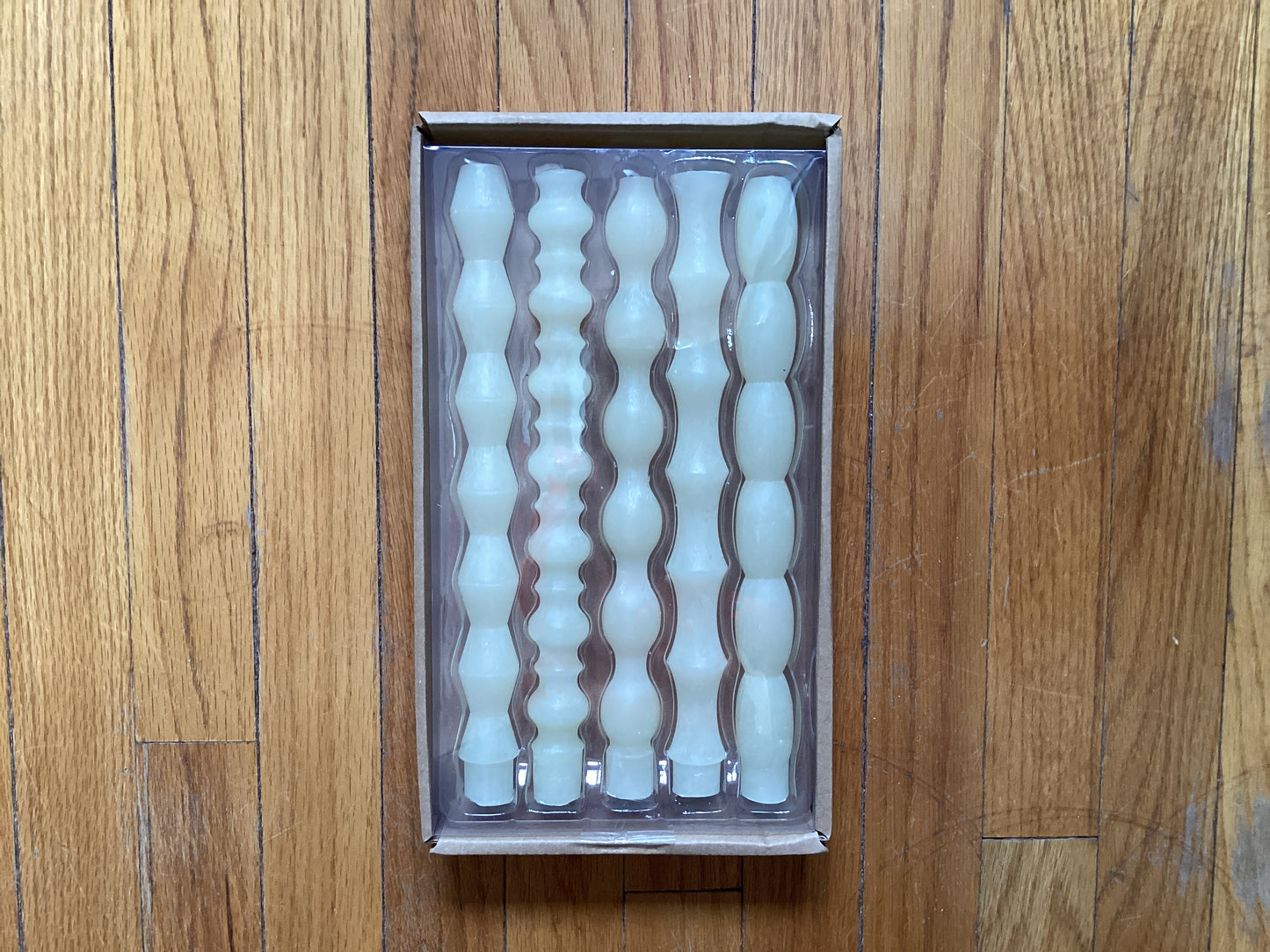 Unscented Taper Candles 5/a box Cream
