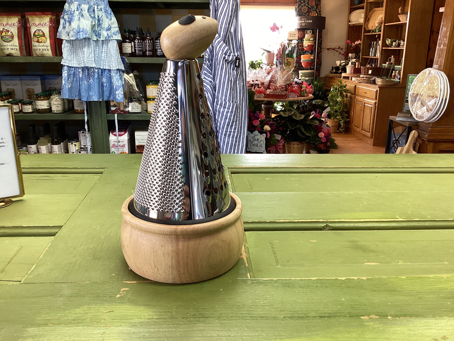 Rubber wood Container Steel Grater