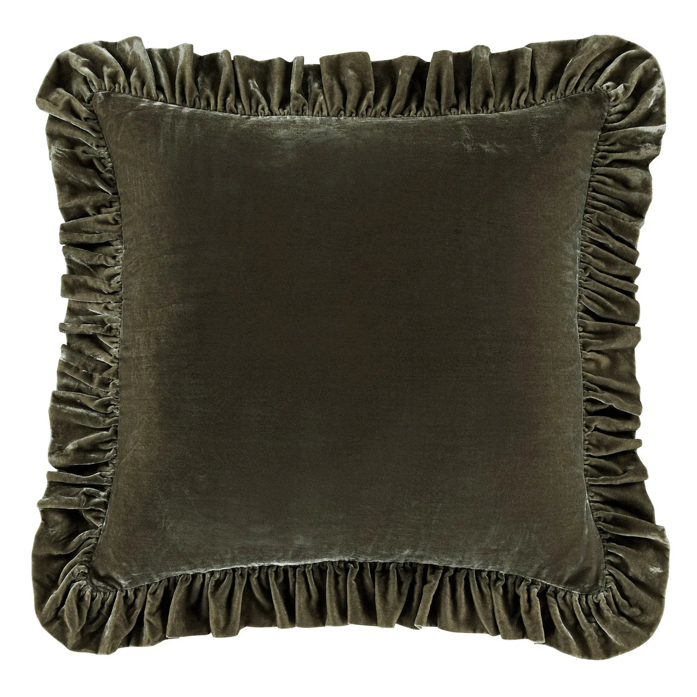 Stella Faux Silk Velvet Euro Sham Fern Green