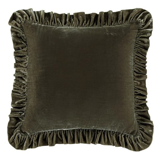 Stella Faux Silk Velvet Euro Sham Fern Green