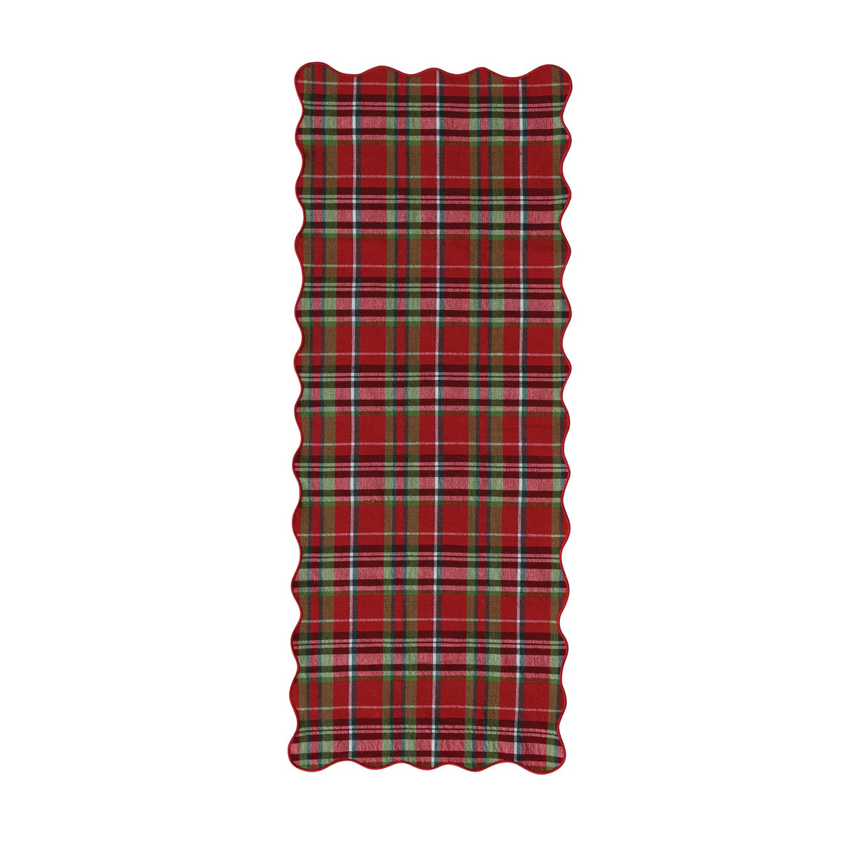 Cotton Scalloped Table Runner