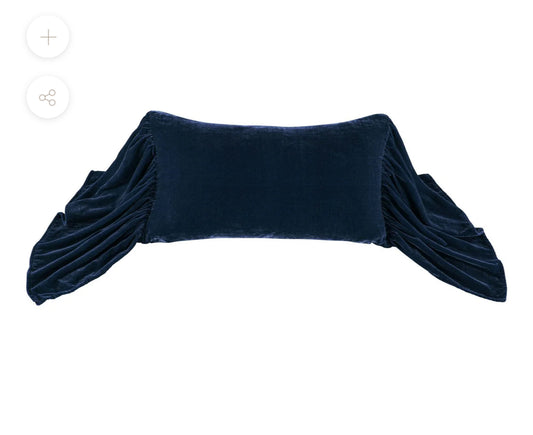 Stella Faux Silk Velvet Long Ruffled Pillow