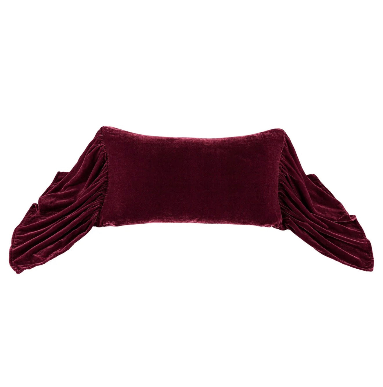 Stella Faux Silk Velvet Long Ruffled Pillow
