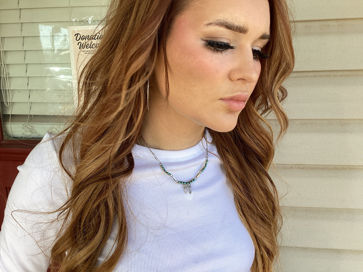 Vintage Paper Clip Snake Eye Necklace