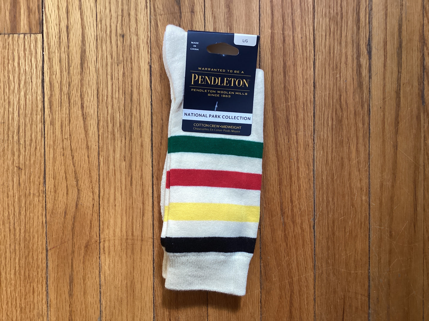 Pendleton Cotton Crew Sock Glacier Stripe