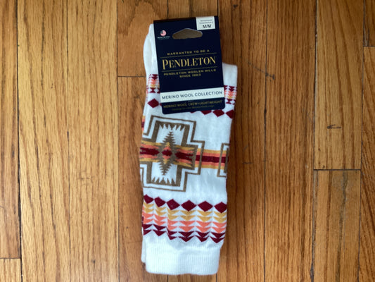 Pendleton Merino Wool Crew Socks Ivory