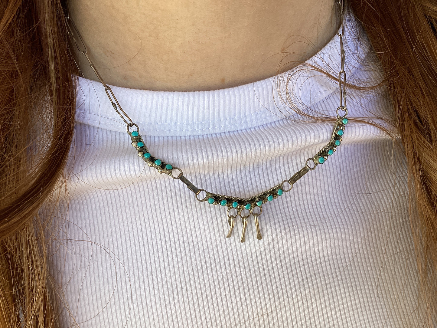 Vintage Paper Clip Snake Eye Necklace