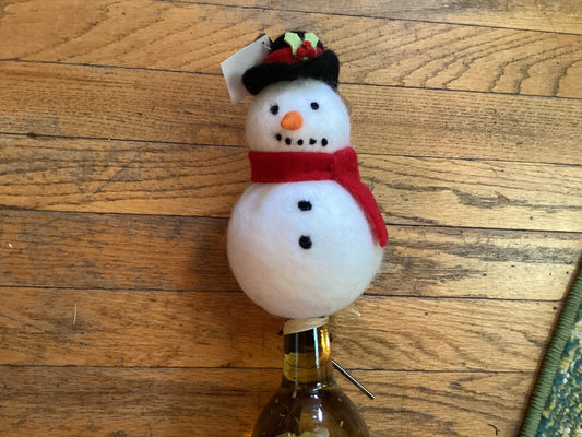 Snowman Wine Topper