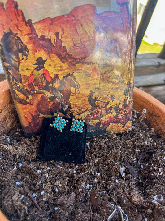 Turquoise Cluster Studs