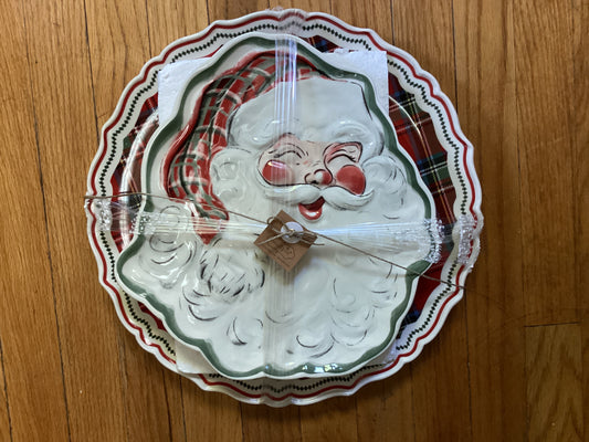 Tartan & Santa Platter Set