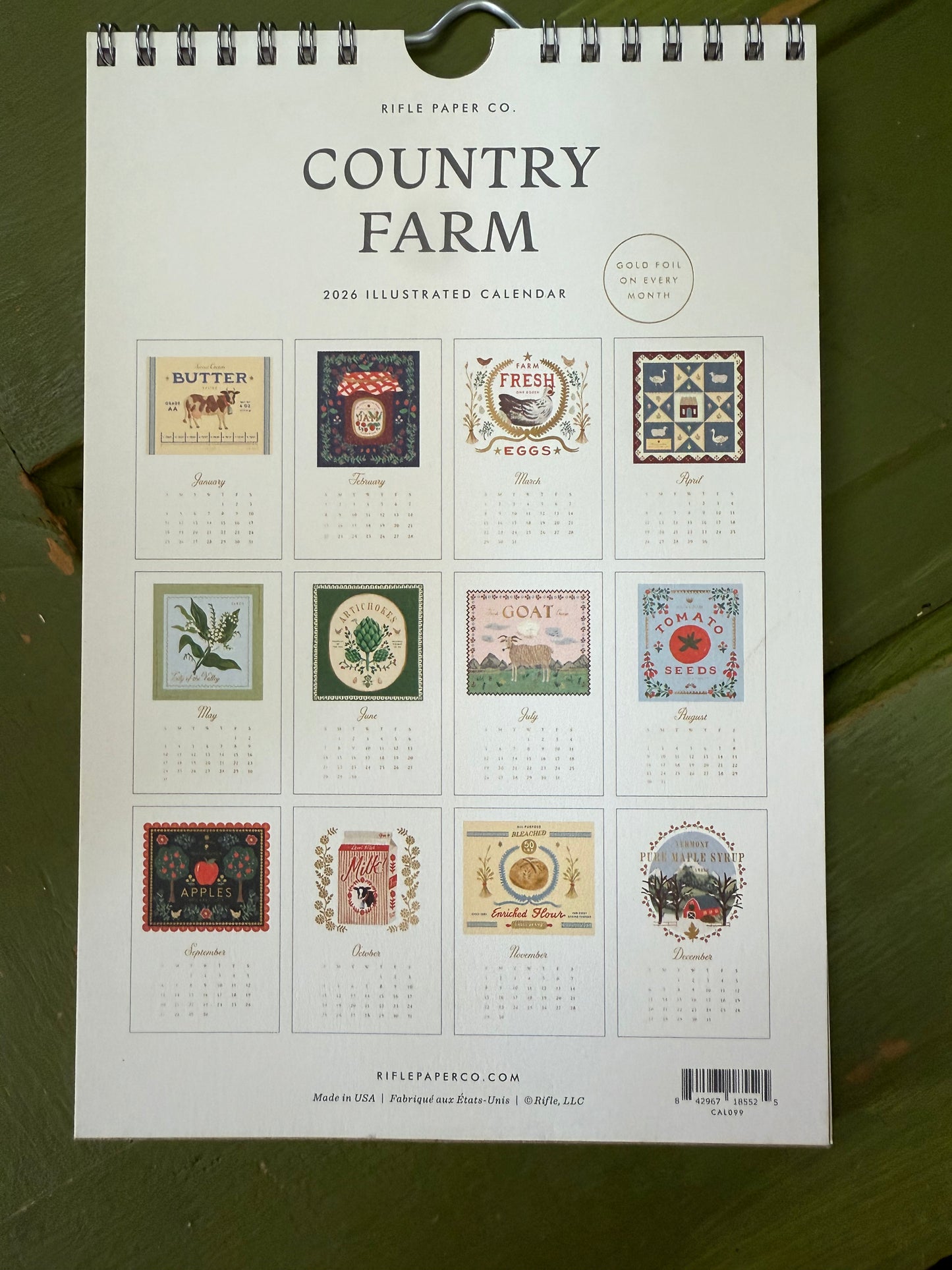2026 Country Farm Kitchen Calendar