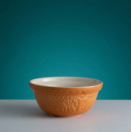 Mason Cash In the Forest S24 Bear (Ochre) (2.15 Qt) Embossed Mixing Bowl