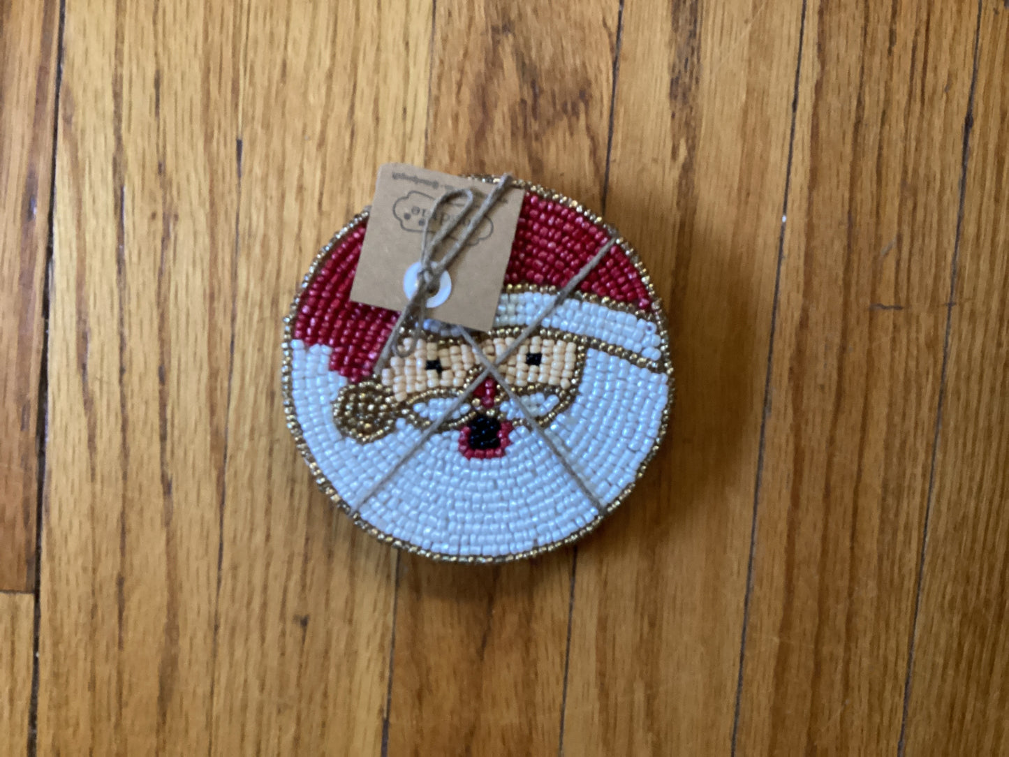 Santa Beaded Coaster Set