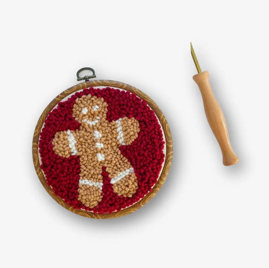 Punch Needle Red Gingerbread Kit
