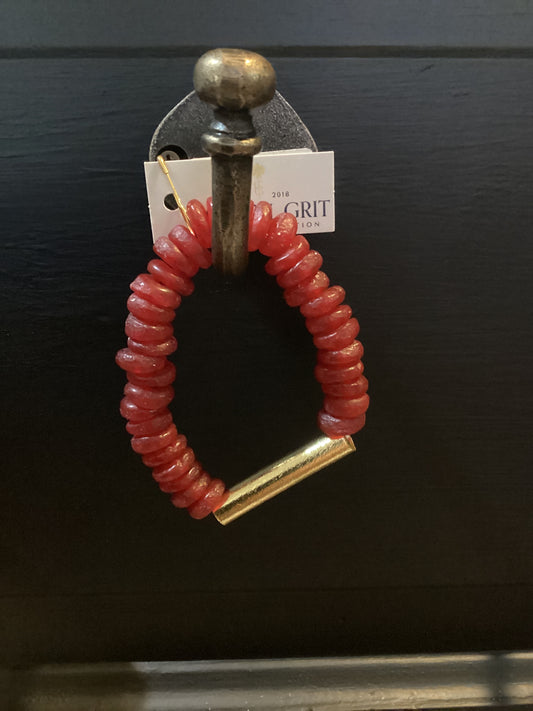 Seascape Red Gold Bar Bracelet