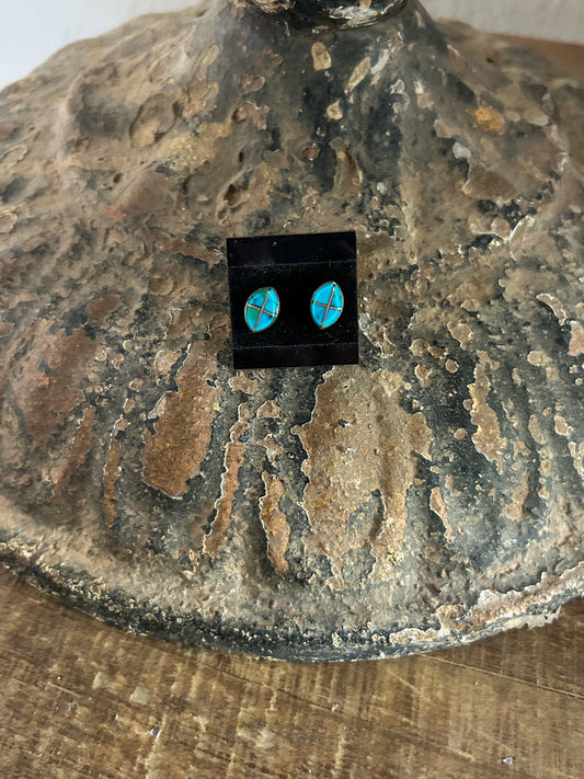 Turquoise Inlay Studs