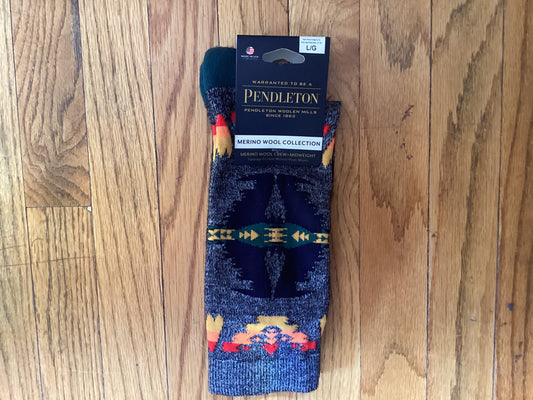 Pendleton Merino Wool Crew Sock Green