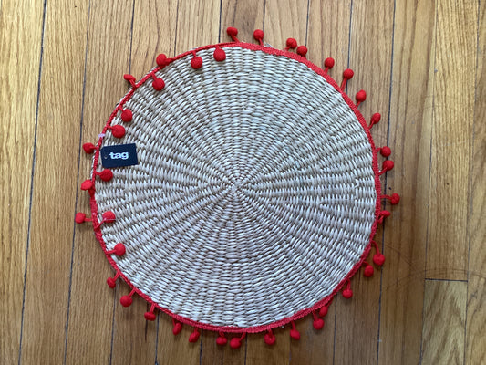 PomPom Placemat Red