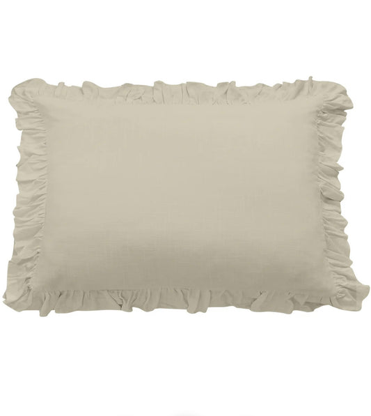 Lily Washed Linen Ruffled Dutch Euro