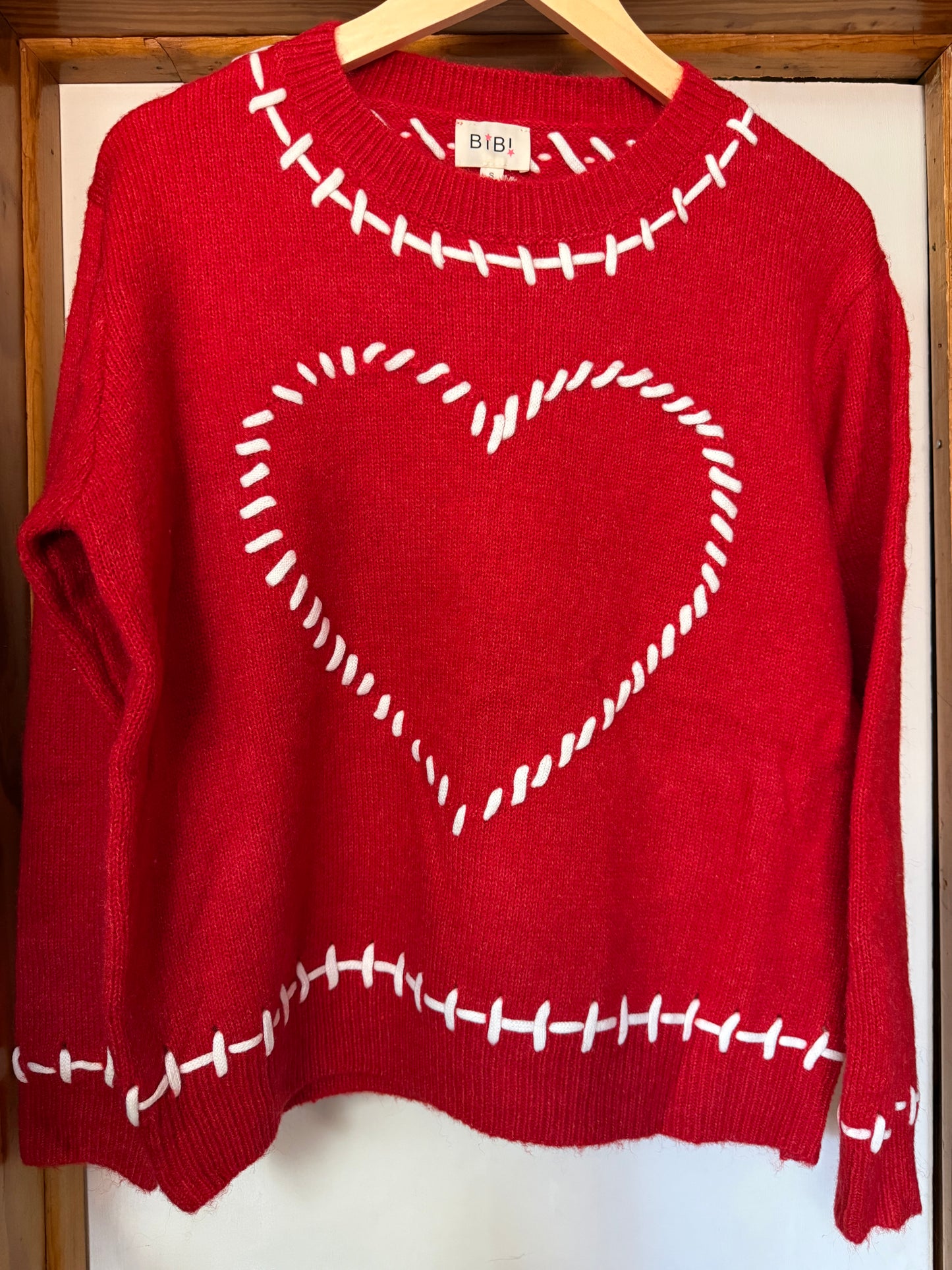 Valentine Stitched Heart Sweater