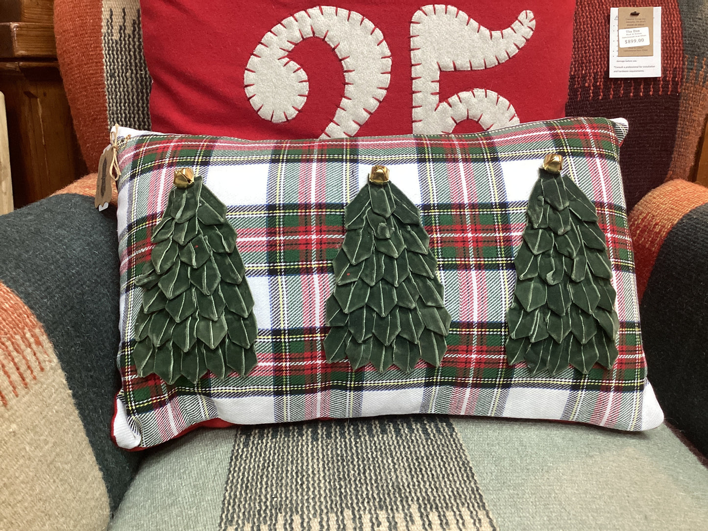 Velvet Loop Tartan Pillow