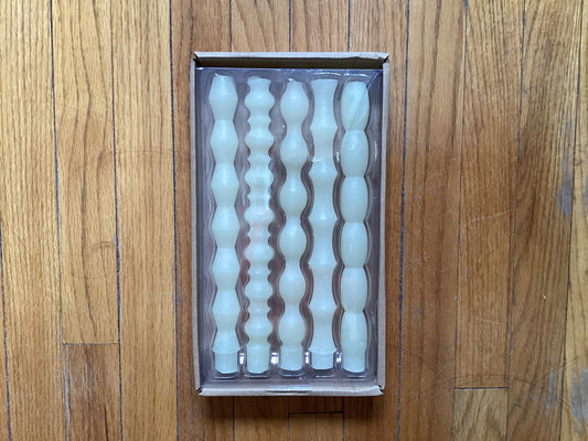 Unscented Taper Candles 5/a box Cream