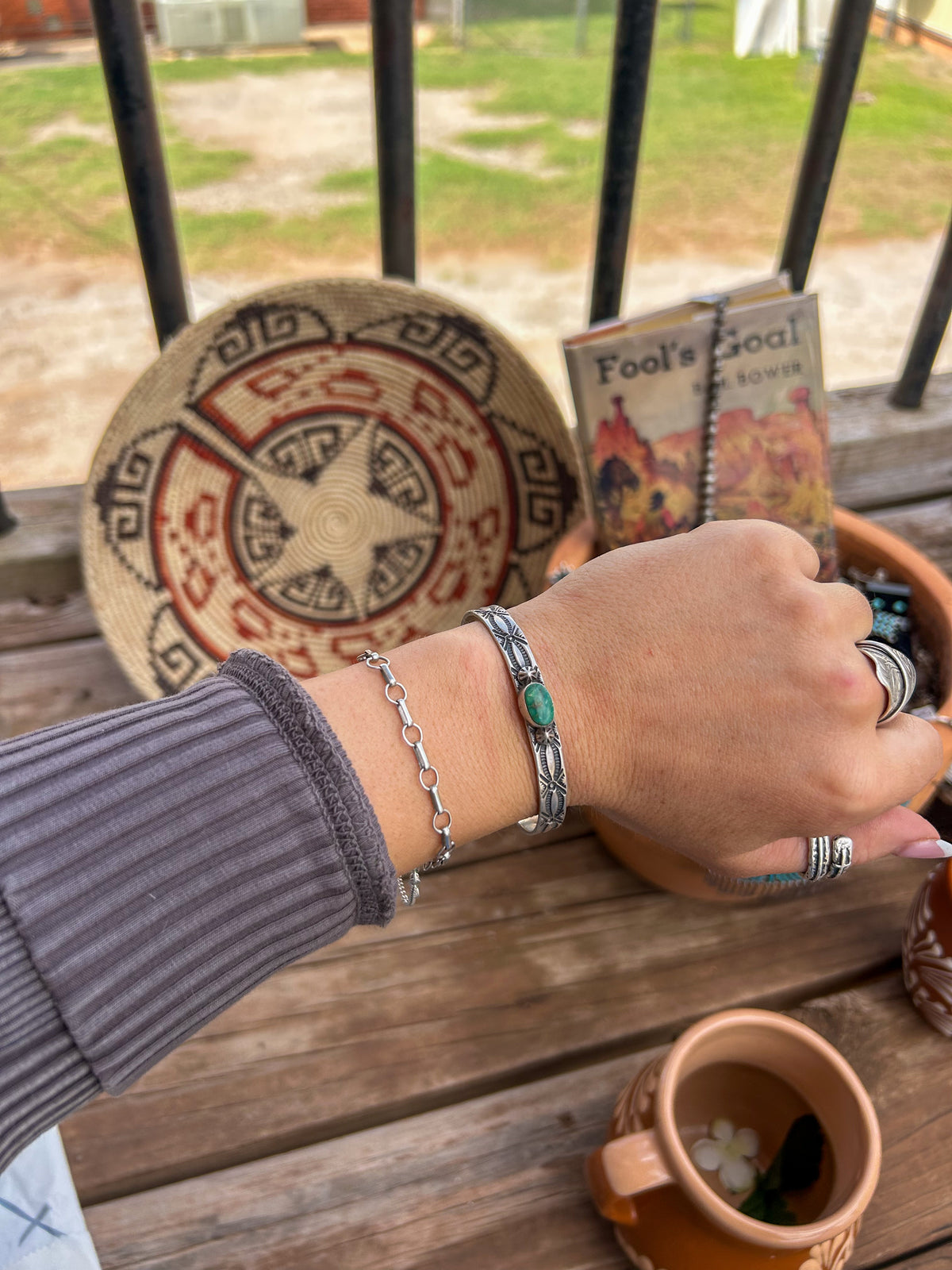 Turquoise Stamped Cuff