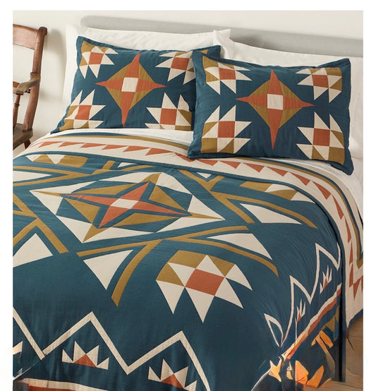 Quilted Star Matelasse Indigo