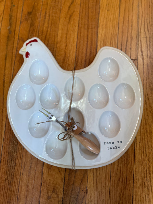 Hen Deviled Egg Plate Set