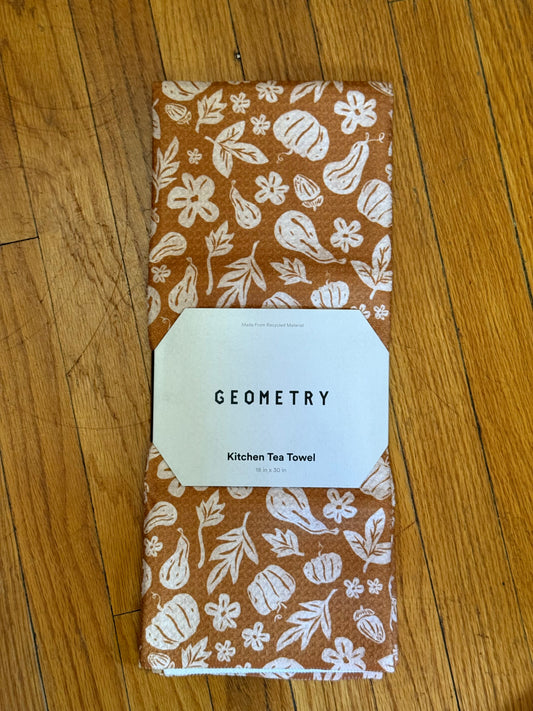 Geometry Harvesting Days Tea Towel