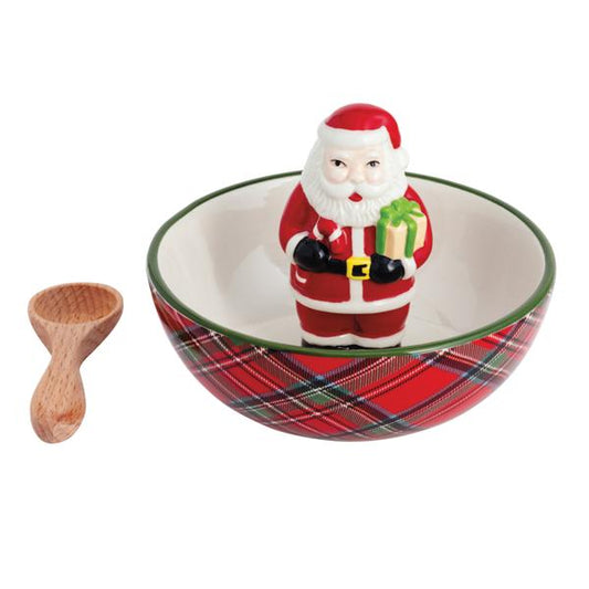 Santa Tartan Candy Dish Set