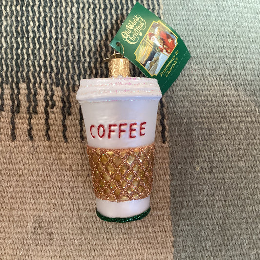 Old World Christmas Coffee to Go ornament